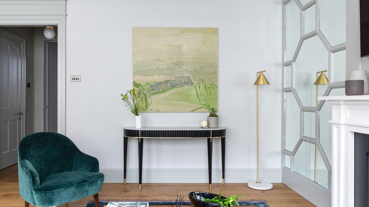 Mirrored paneling in South Kensington living room