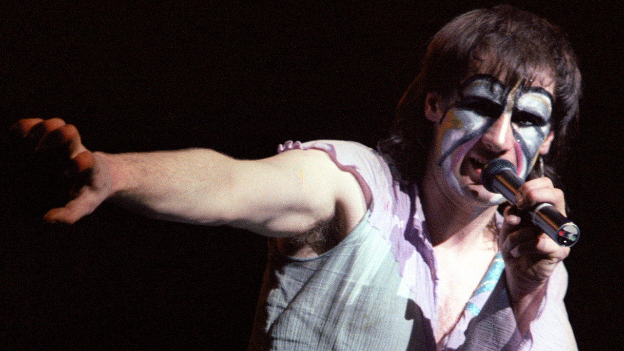 Vocalist Fish of progressive rock band Marillion performs on stage at Hammersmith Odeon on April 17th, 1983 in London, England. (Photo by Pete Still/Redferns)