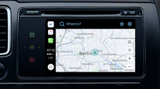 Here WeGo running in-car using Apple Carplay