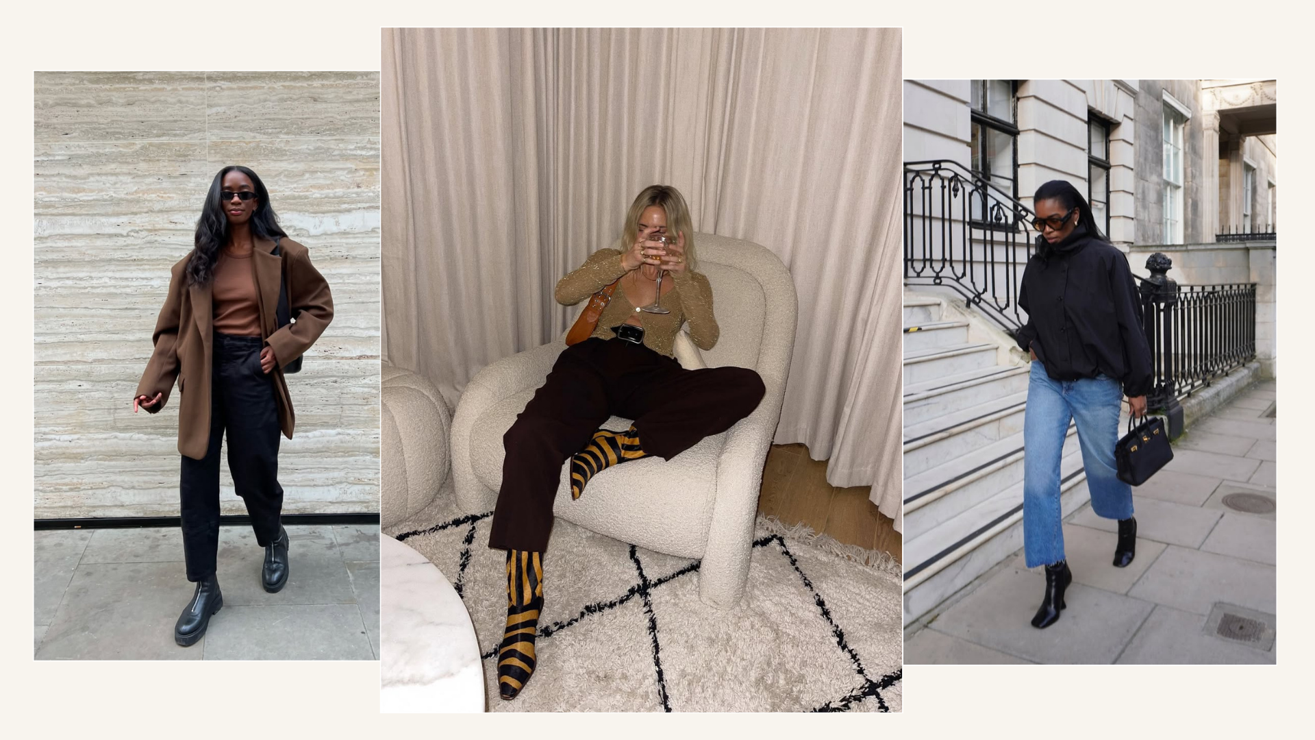 Stylish women wearing ankle boots
