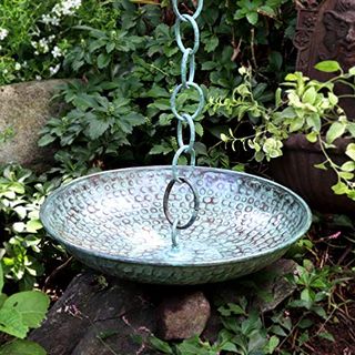 Good Directions 479v1 Rain Chain Basin, Large 16-1/2 Inch Diameter, 4 Inches High, Blue Verde Copper