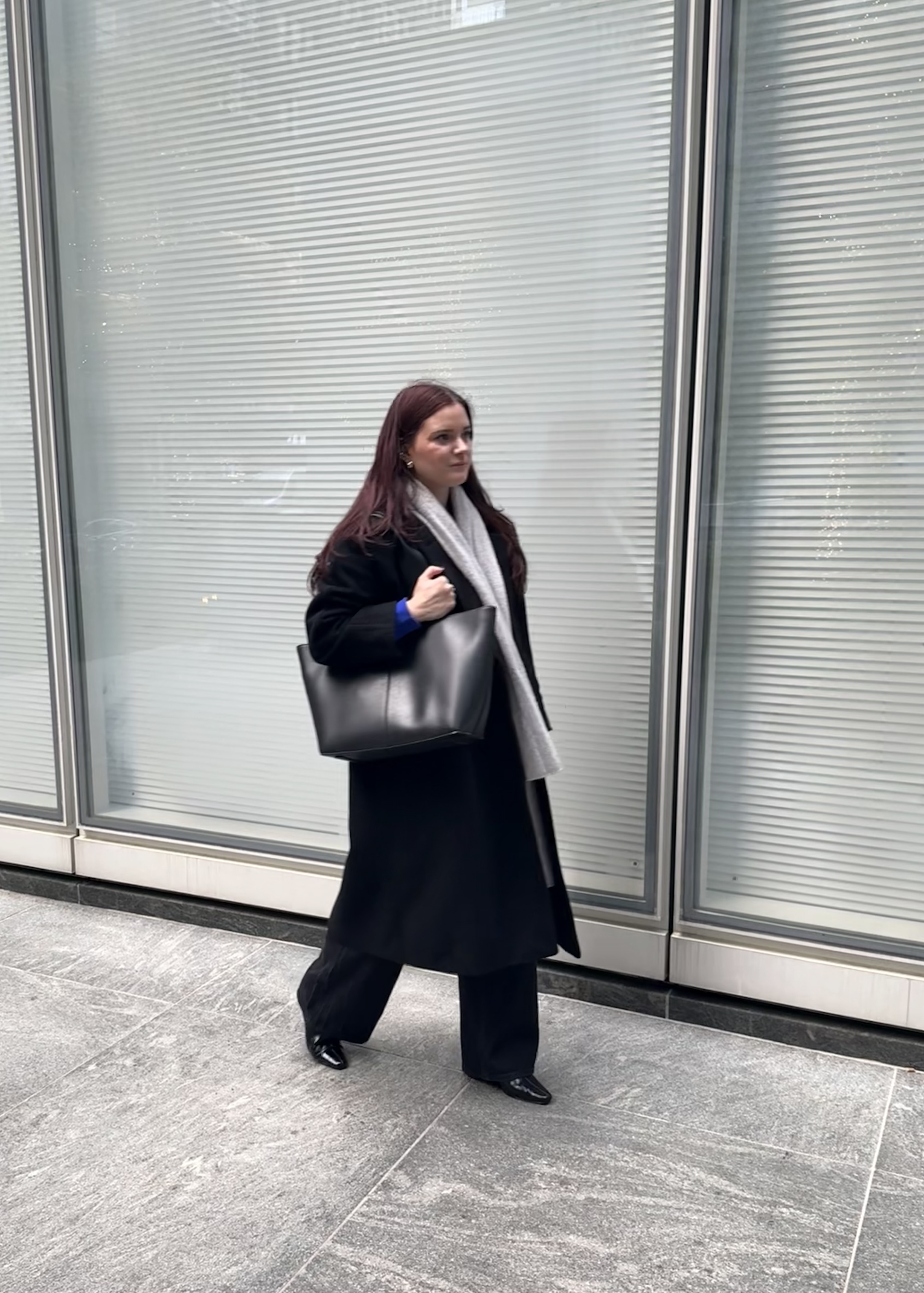 Brooke Knappenberger walking and carrying Freja new york lafayette tote