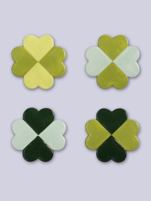 &k Amsterdam | Handmade Coasters Lucky in Set of 4