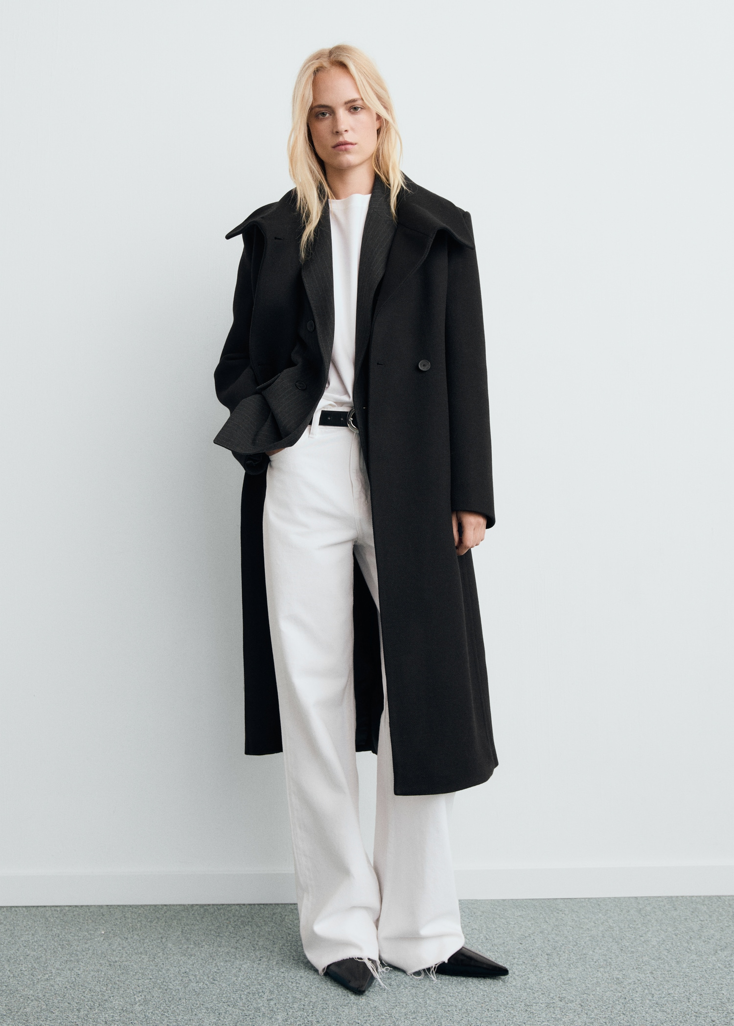 Manteco Wool Coat With Belt - Women | Mango United Kingdom