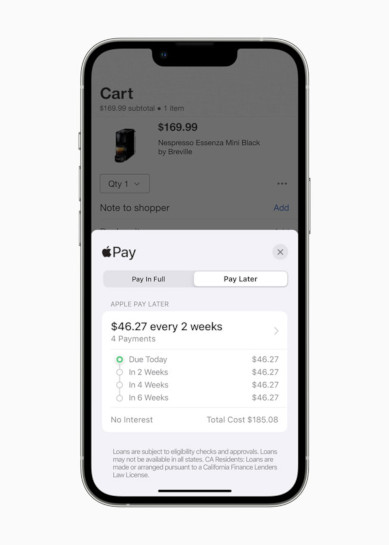 Apple Pay Later on iPhone