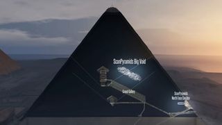 An illustration of the inside of the Great Pyramid
