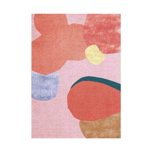 Layered, Flower Field Wool Carpet 300x400 Cm, Pink