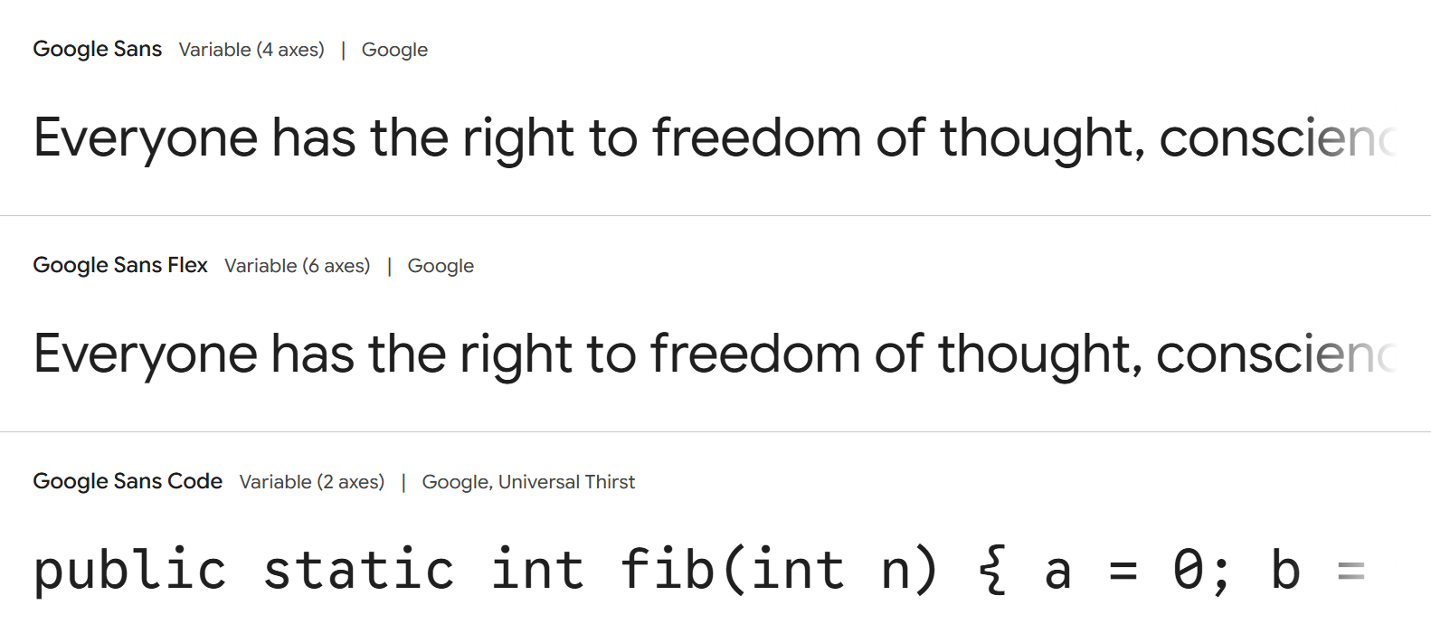 Google Sans font