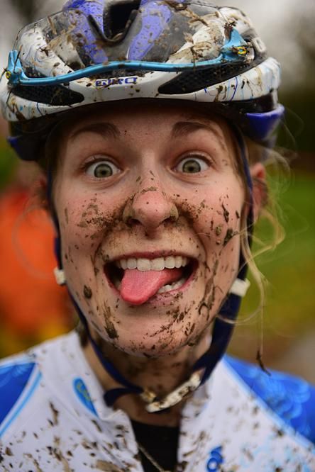 Maghalie Rochette (Luna Pro Team) was goofing off at the finish