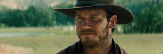 Chris Pratt as a gambling cowboy in The Magnificent Seven