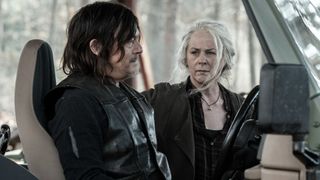 Norman Reedus as Daryl and Melissa McBride as Carol in The Walking Dead season 11