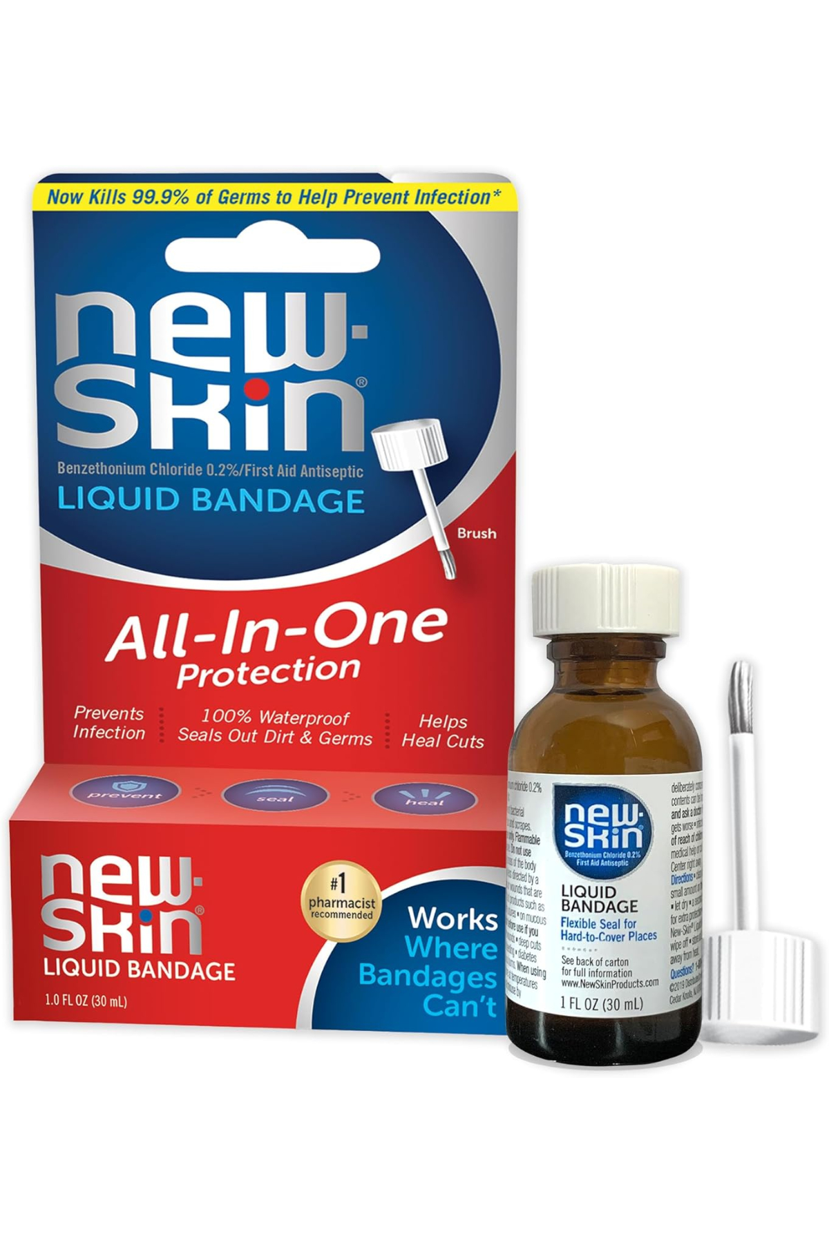New-Skin Liquid Bandage, Waterproof for Scrapes and Minor Cuts, 1 Fl Oz