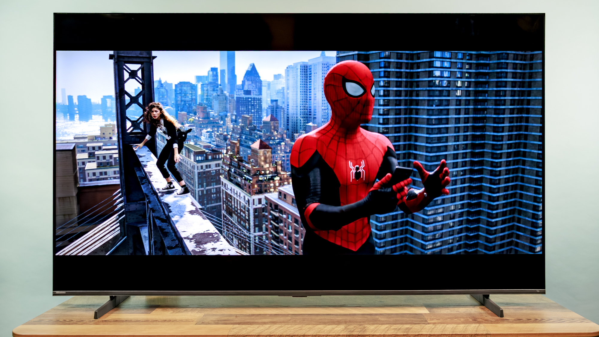 Hisense QD7 Mini LED TV on a table