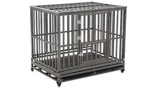LUCKUP Heavy Duty Metal Large Dog Crate