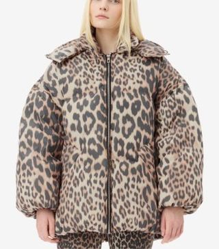 Image of Ganni leopard print coat