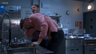 Ben puts Peter's head in the sink
