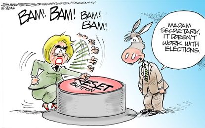 Political cartoon U.S. 2016 election Hillary Clinton reaction