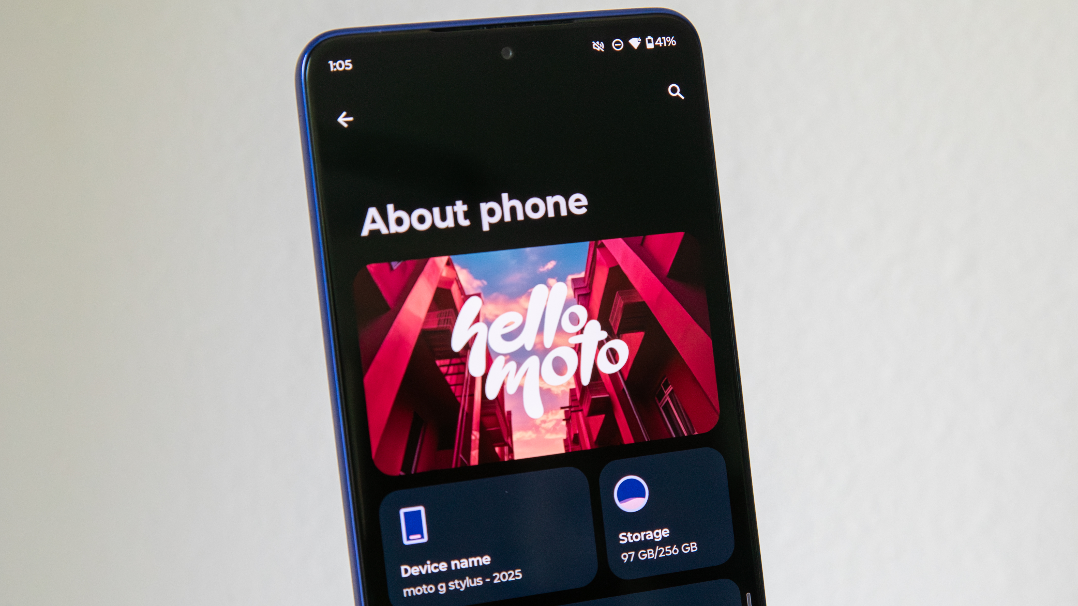 Moto G Stylus 2025 About Phone page