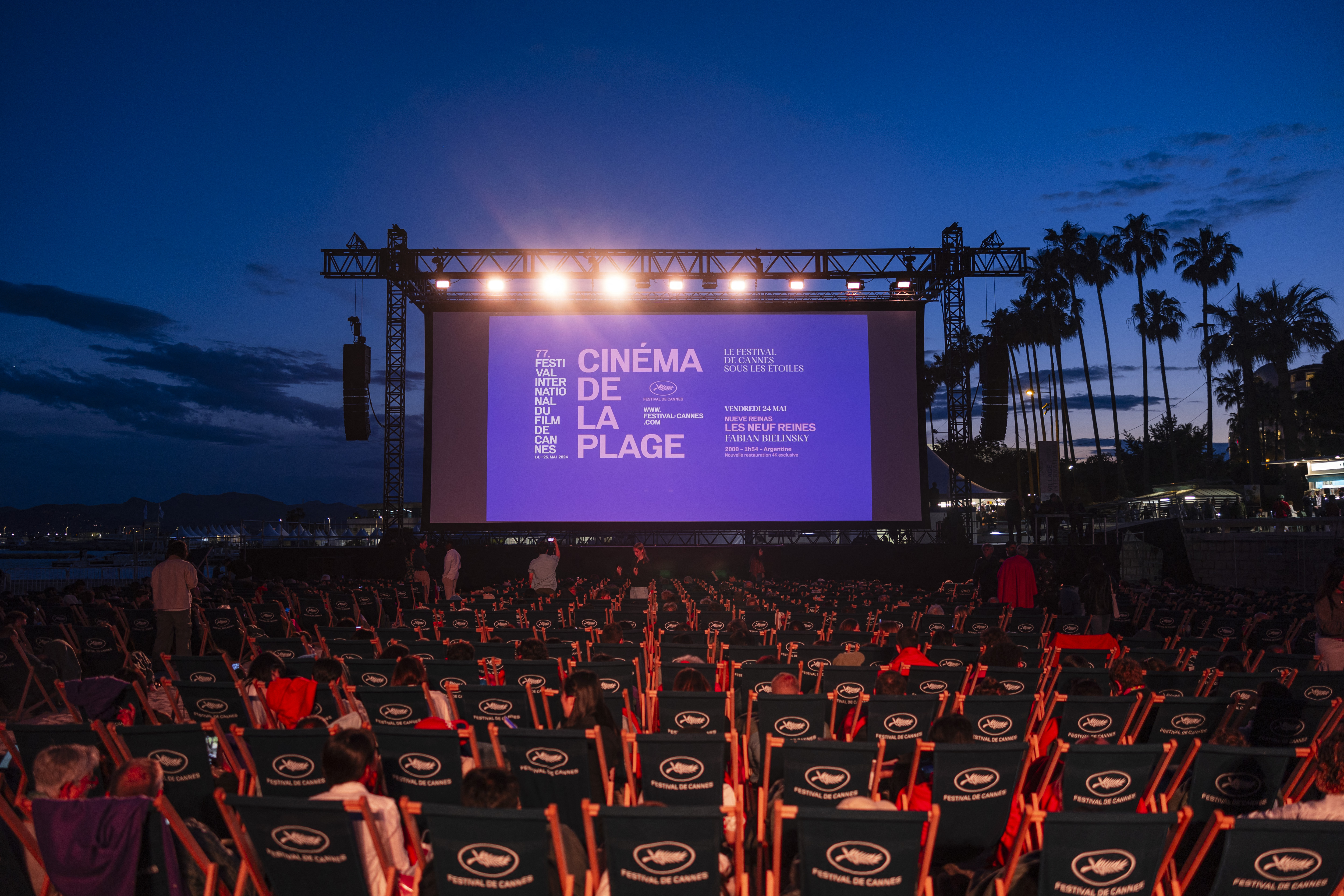 An outdoor cinema in Cannes