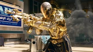 Call of Duty battle pass armor with gold fantasy trim