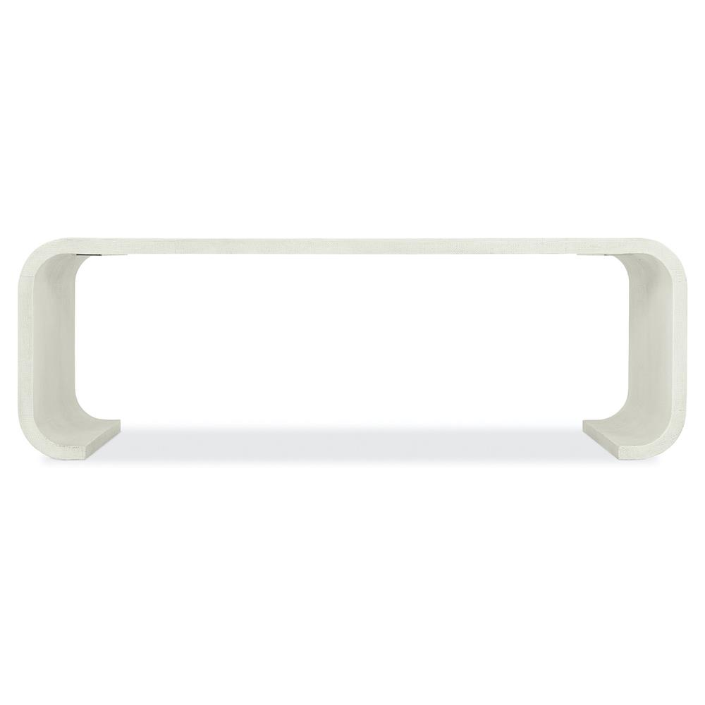 sled-style white wood coffee table