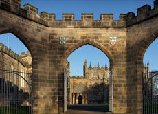 Fig 1: James Wyatt’s 1790s screen leading into the forecourt of Auckland Castle. ©Paul Highnam for Country Life