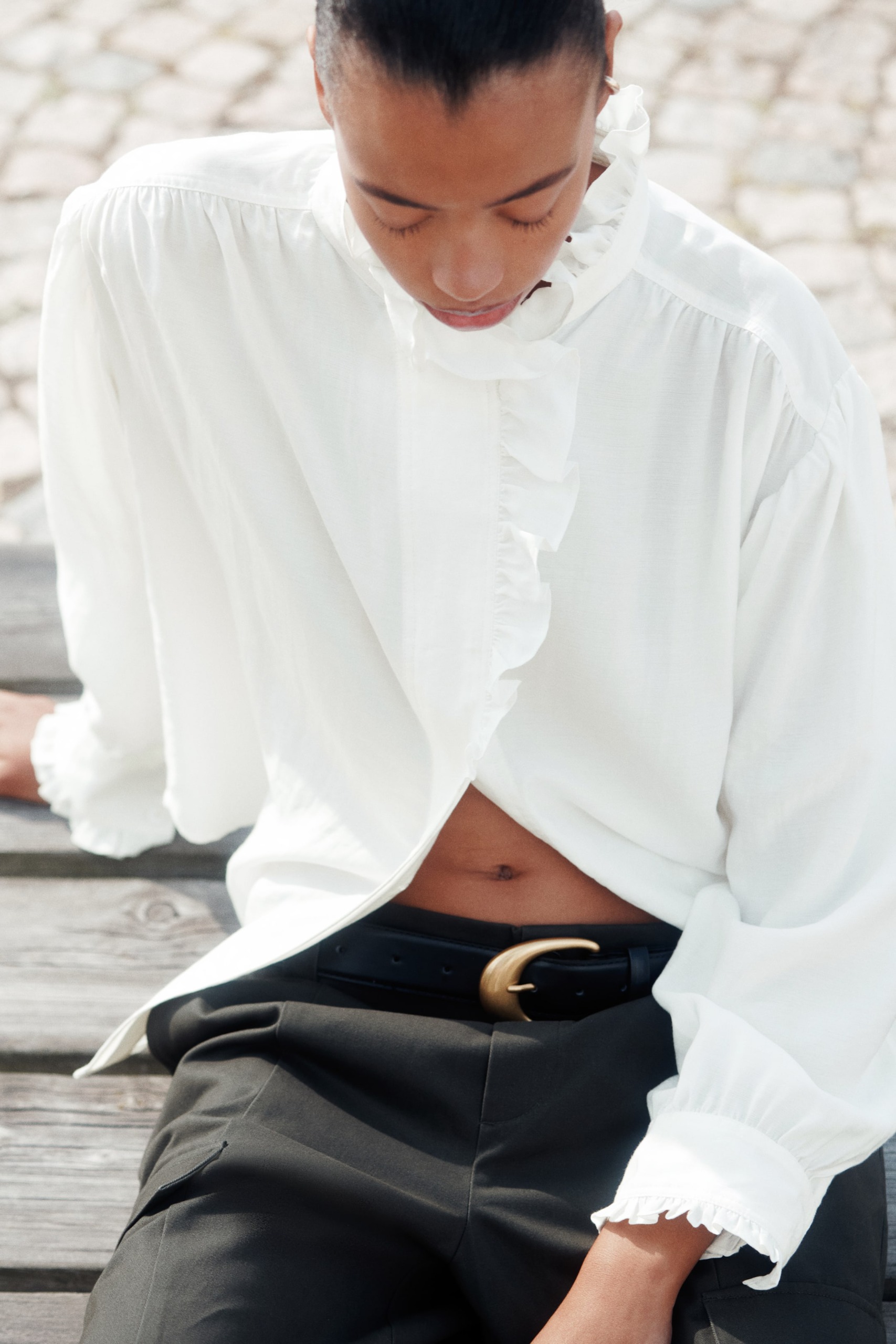 Frill-Trimmed Blouse