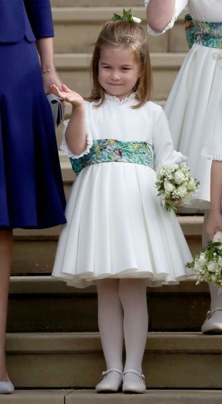 White, Child, Clothing, Dress, Bridal party dress, Ceremony, A-line, Event, Wedding ceremony supply, Formal wear,