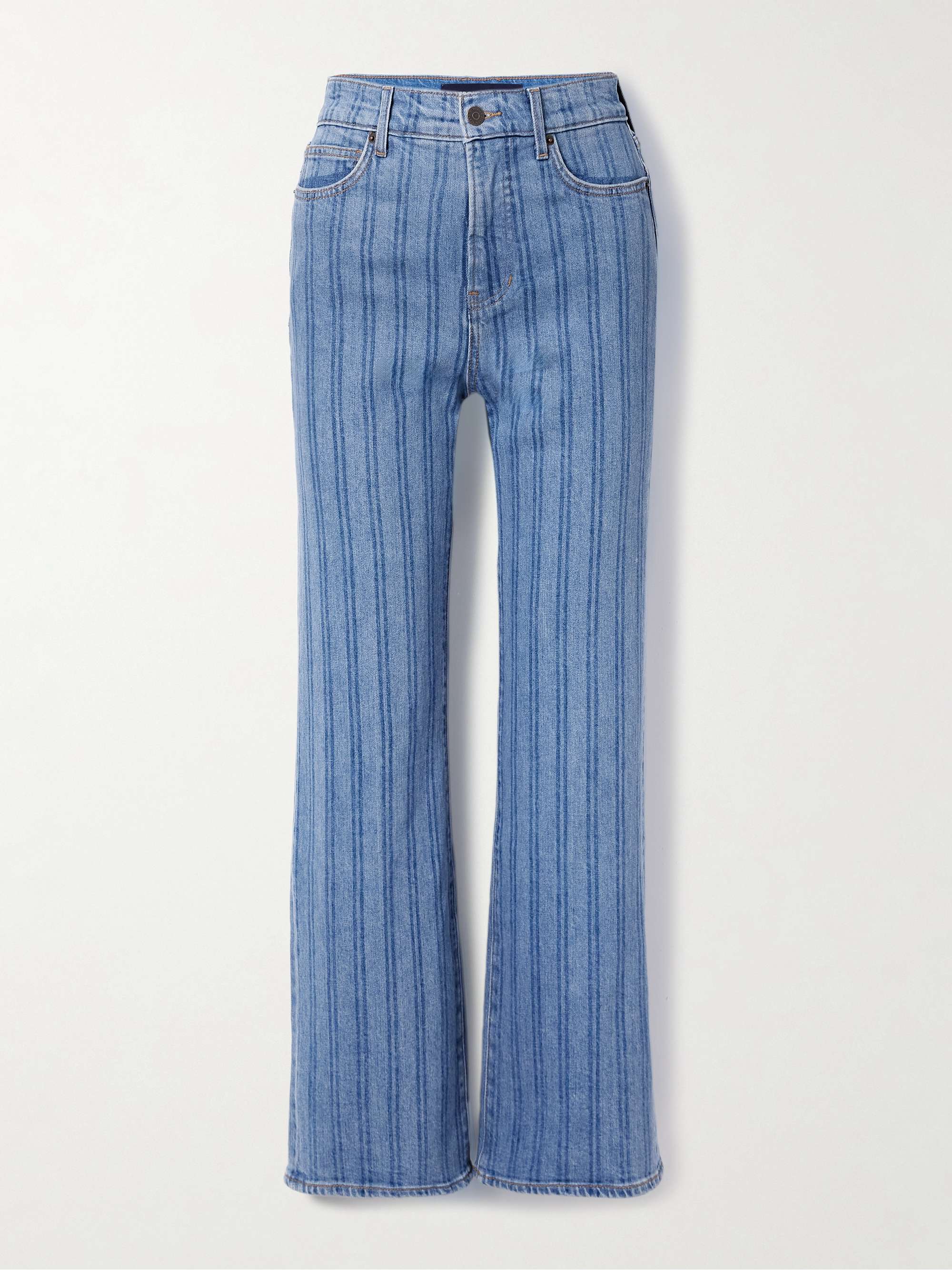 Crosbie Striped High-Rise Wide-Leg Jeans