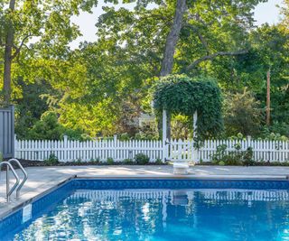 pool with picket fence