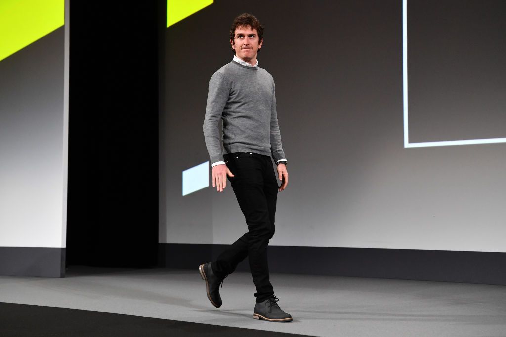 Geraint Thomas walks onto the stage