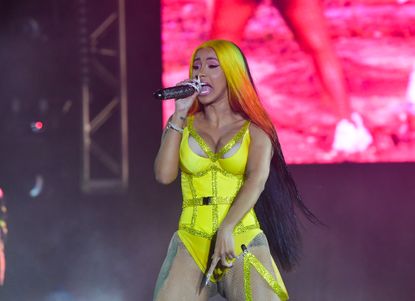 Cardi B dancing on stage at Vewtopia Music Festival 2020—one of the celebs on OnlyFans