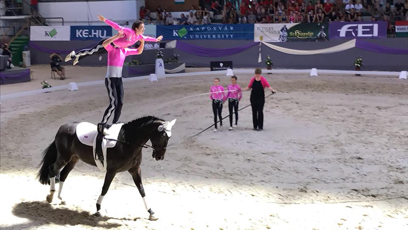 The South of Scotland select squad, lunged by Rebecca Hewitt, finish fourth at the 2018 European Championships.