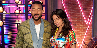 John Legend stands with Camila Cabello on The Voice