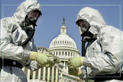 Two men in hazmat suits featured in Netflix documentary The Anthrax Attacks