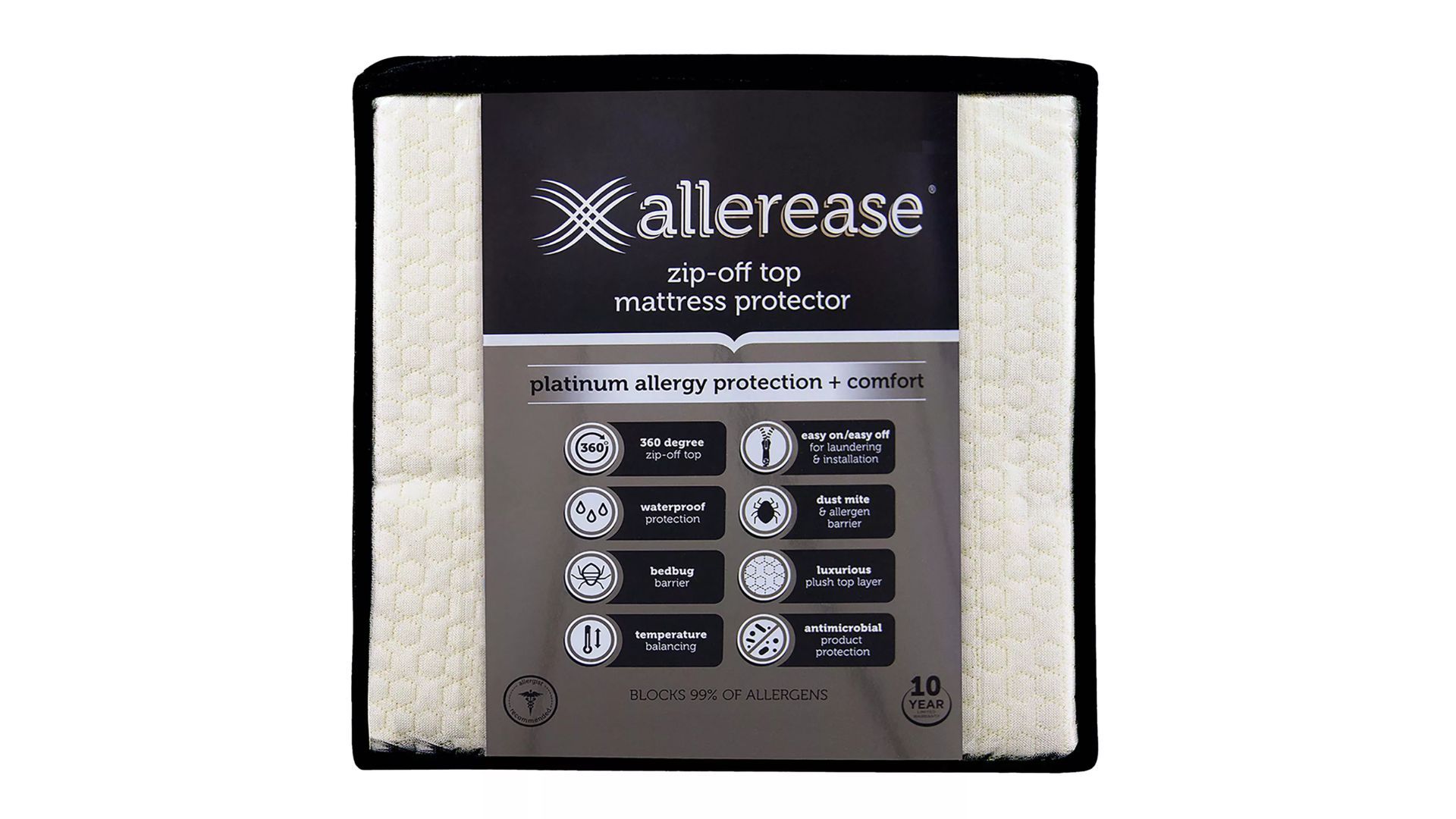allerease zip off top mattress protector