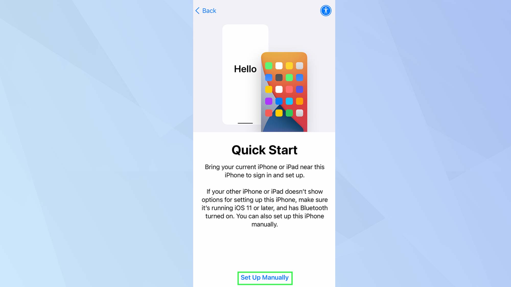 Страница приложения iOS Quick Start