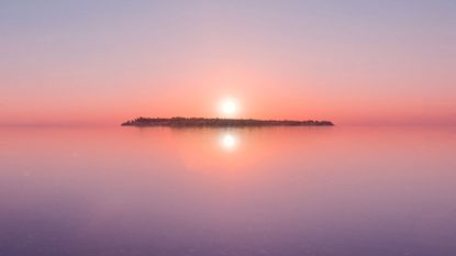 Vallisaari Island skyline. The island hosts artworks as part of Helsinki Biennial 2023