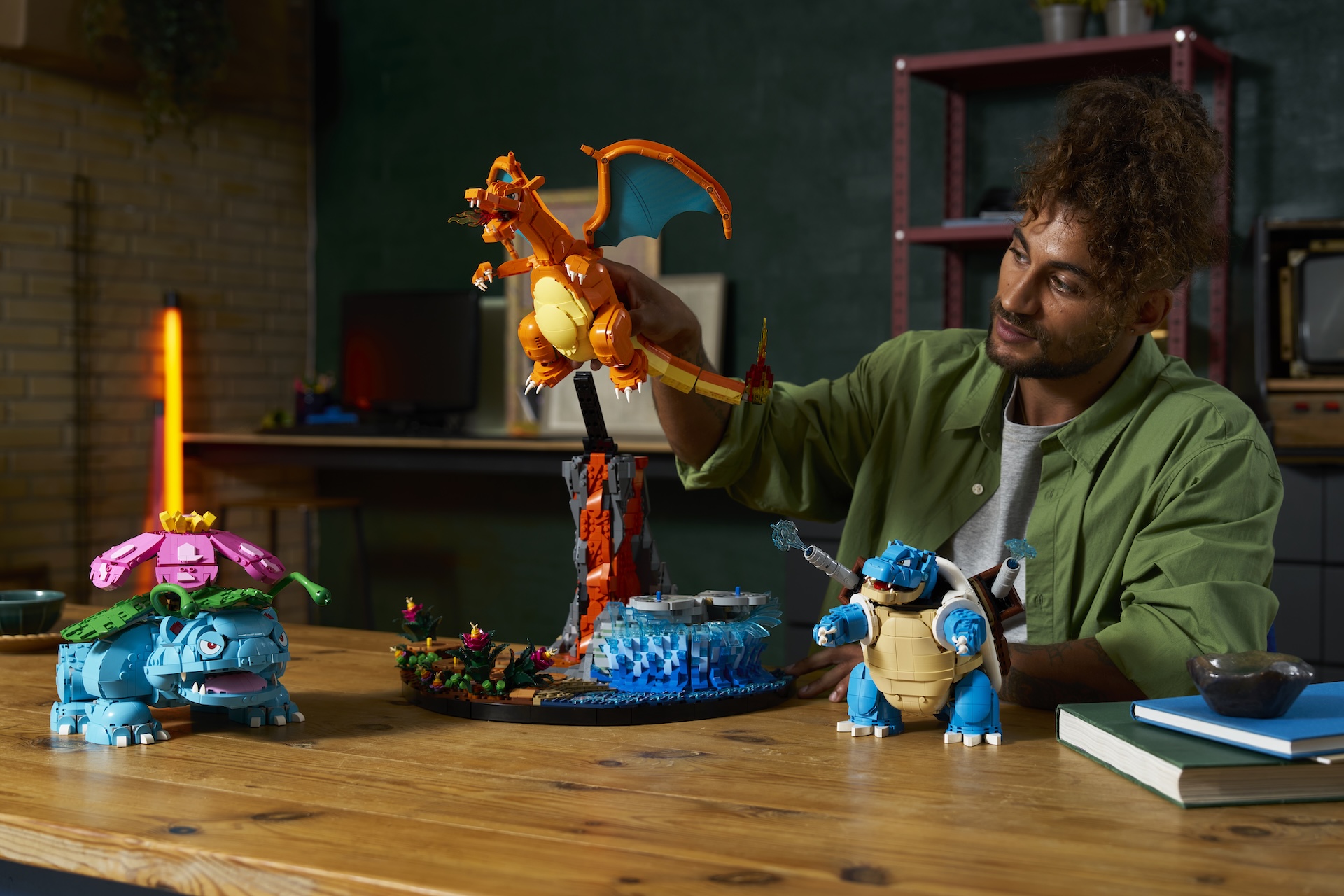 LEGO Venusaur, Charizard and Blastoise from different angles