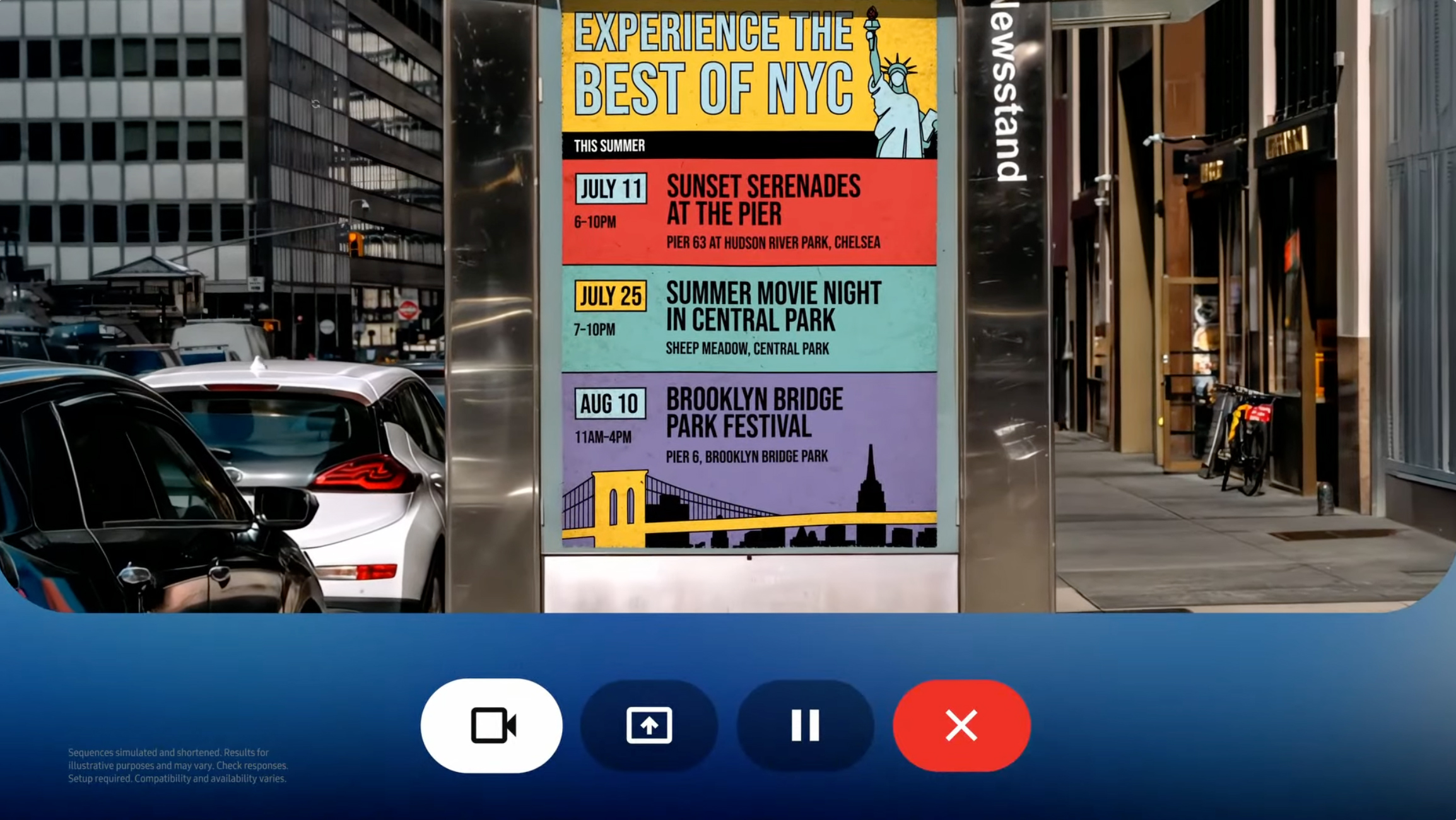 A phone using Gemini Live to copy an event poster to the calendar