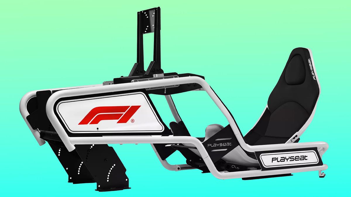 Playseat Formula Intelligence - F1 Edition racing seat on a gradient background.