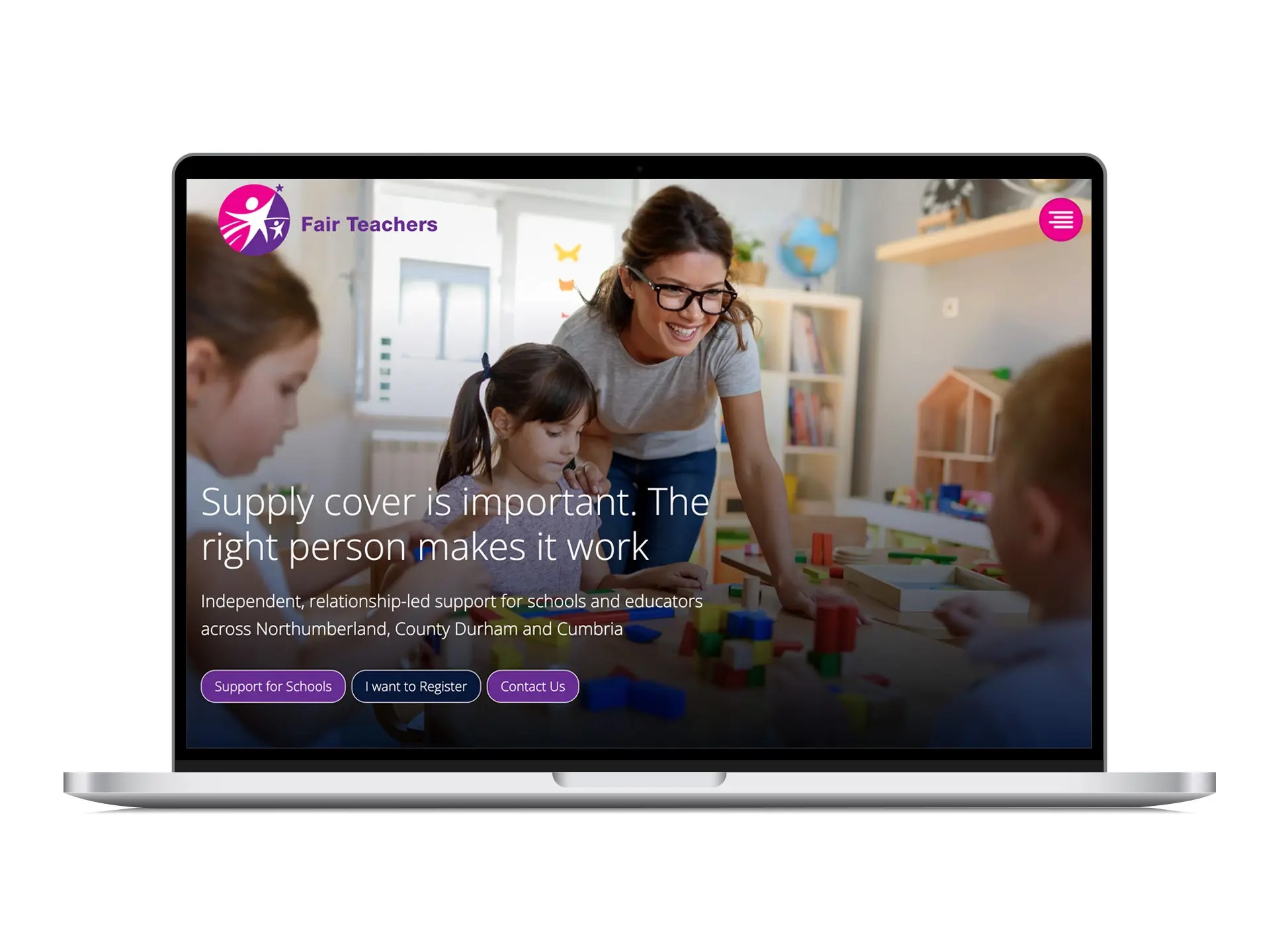 Instilled website on a laptop screen