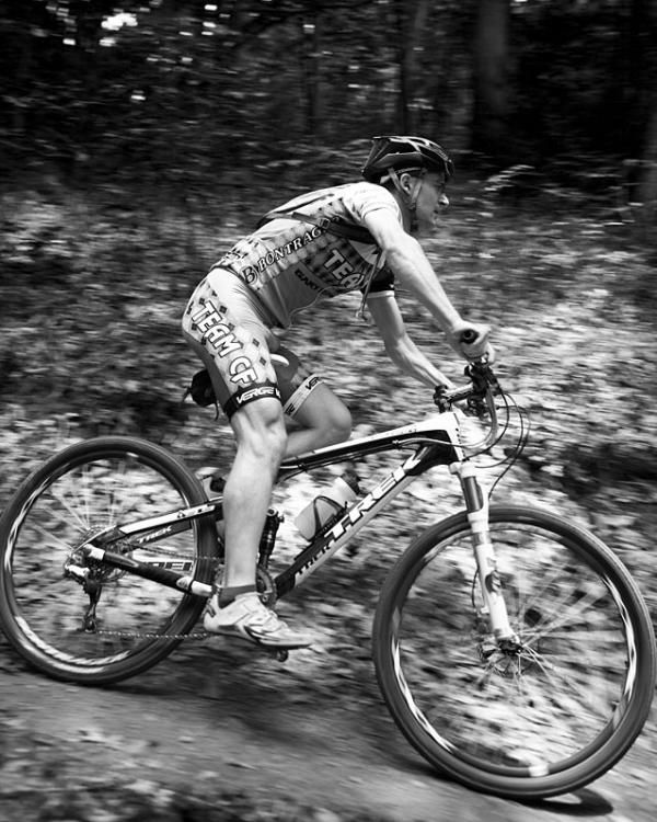 Christian Tanguy (Team CF) was second on the day and much more at home on the flowing trails of Raystown Lake.