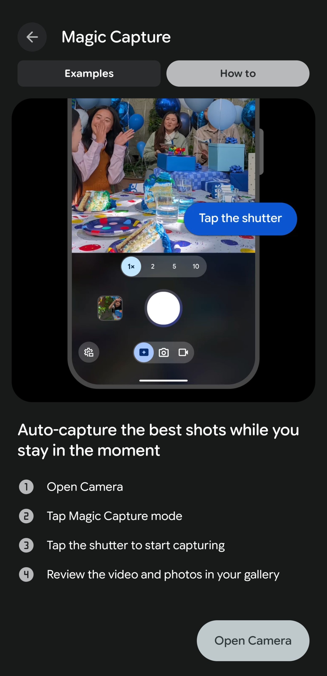 Screenshot of the Magic Camera app