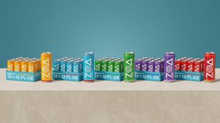 A selection of Zoa energy drinks.