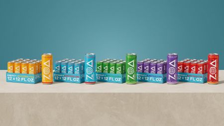 A selection of Zoa energy drinks.
