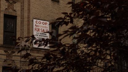 A view of a co-op apartment building with rooms available in Brooklyn, New York. 