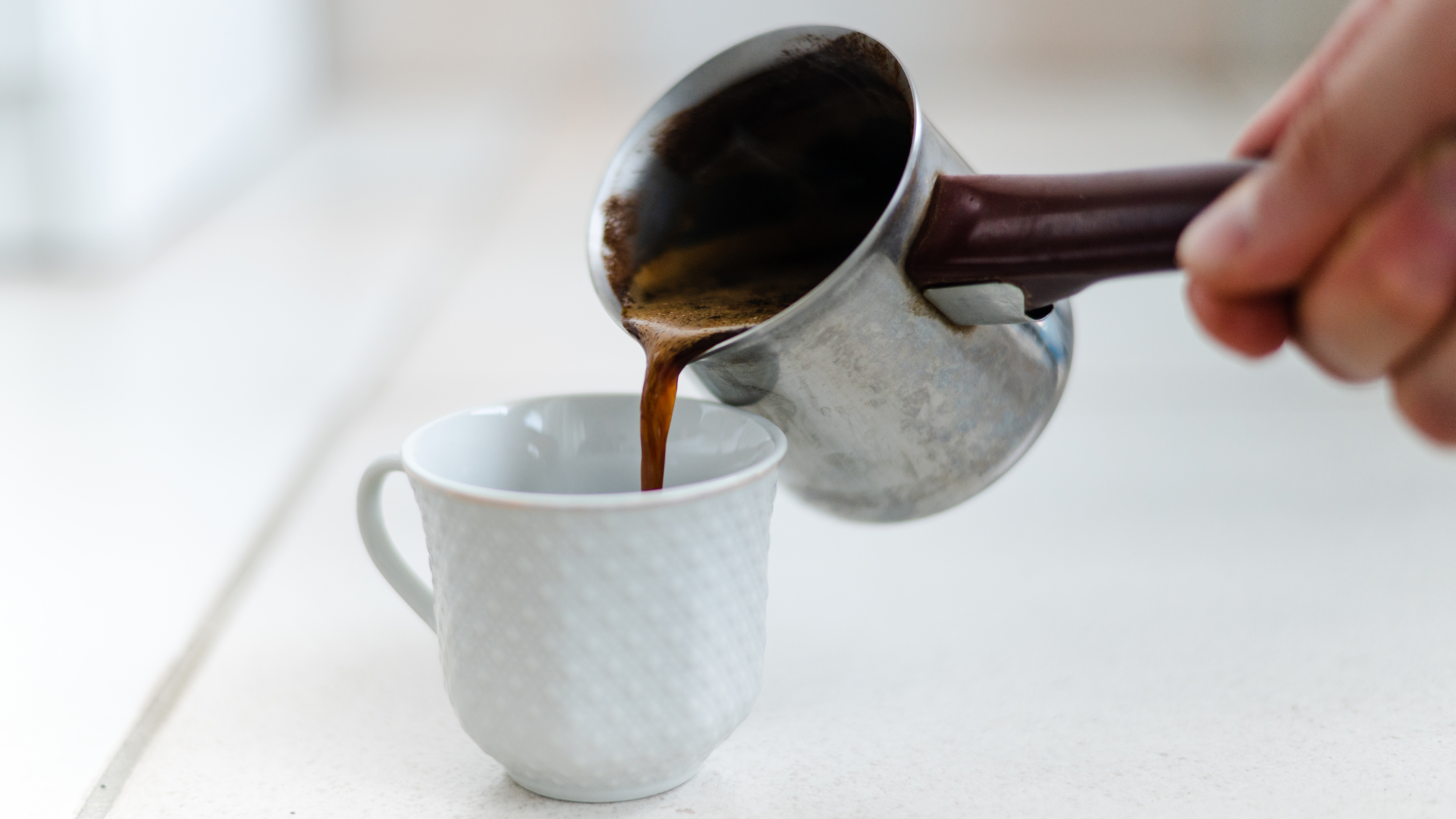 Turkish coffee being poured