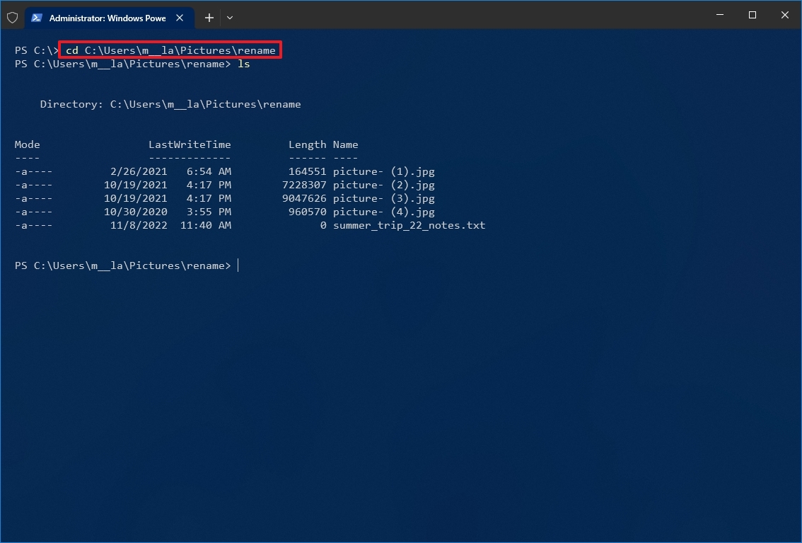 PowerShell navigation folder location