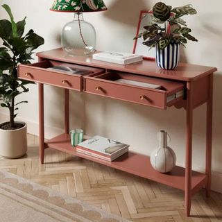 remi console table in red from dunelm